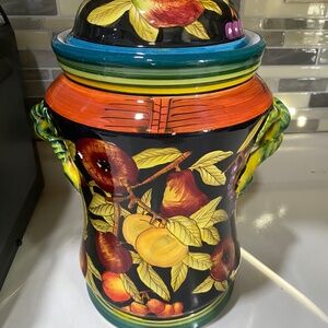 Ceramic glazed canister